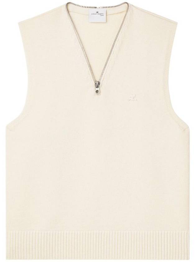 V neck zip up vest 324MPU180FI0036 - COURREGES - BALAAN 1