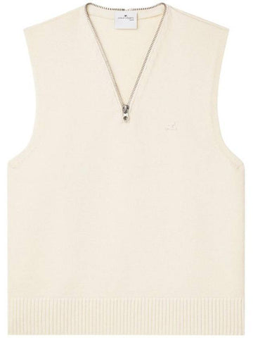 V neck zip up vest 324MPU180FI0036 - COURREGES - BALAAN 1