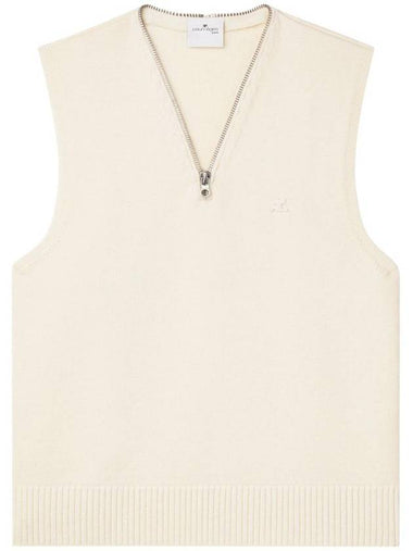 V neck zip up vest 324MPU180FI0036 - COURREGES - BALAAN 1