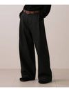 Hughes wide one tuck raw denim pants BLACK INDIGO - WEST GRAND BOULEVARD - BALAAN 2