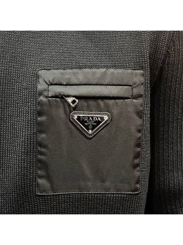 Triangle Logo Pocket Knitted Sweater Black - PRADA - BALAAN 7