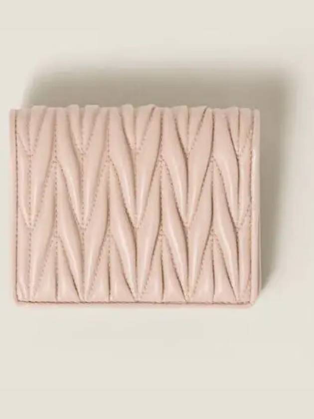 Matelasse Leather Half Wallet Light Pink - MIU MIU - BALAAN 5