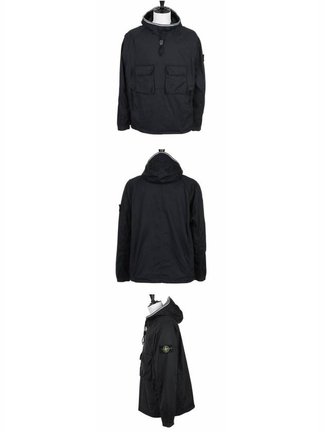 Supima Cotton Twill Stretch Anorak Black - STONE ISLAND - BALAAN 5