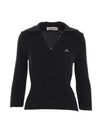 ORB Polo Cashmere Knit Top Black - VIVIENNE WESTWOOD - BALAAN 2