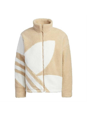 sherpa zip-up jacket beige - ADIDAS - BALAAN 1