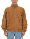 suede zip-up jacket light brown - BARACUTA - BALAAN 2