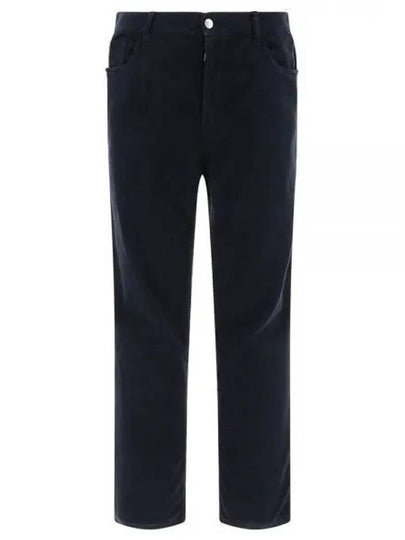 5 Pocket Corduroy Straight Pants Navy - PRADA - BALAAN 2