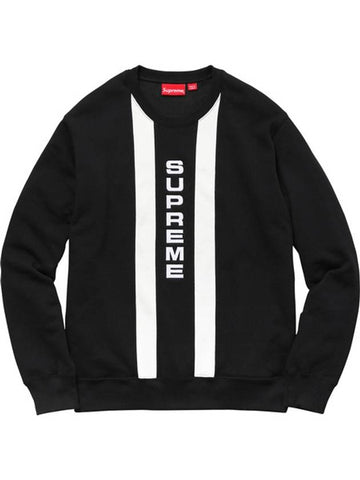 Vertical Logo Panel Crewneck Black - SUPREME - BALAAN 1