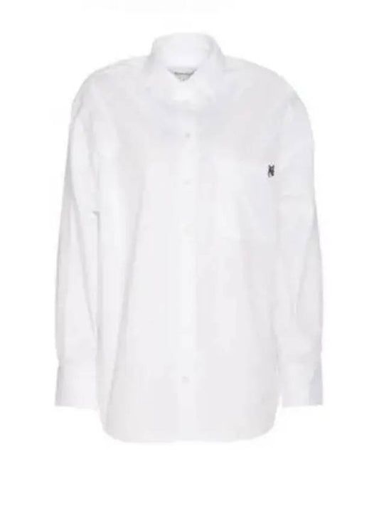 Chest Pocket Foxhead Patch Cotton Poplin Casual Shirt White - MAISON KITSUNE - BALAAN 2