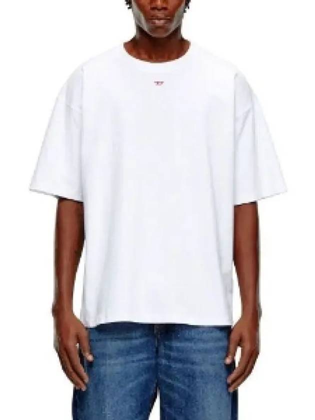 Embroidered D Patch Short Sleeve T-Shirt White - DIESEL - BALAAN 2