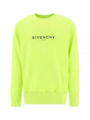 Reverse Logo Printed Sweatshirt Neon Yellow - GIVENCHY - BALAAN 2