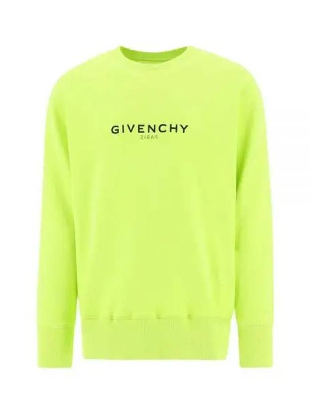 Reverse Logo Printed Sweatshirt Neon Yellow - GIVENCHY - BALAAN 2