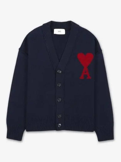 De Coeur Logo Wool Cardigan Navy - AMI - BALAAN 2