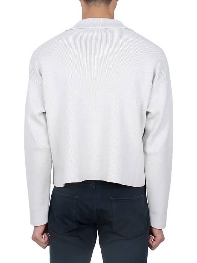 Small Heart Long Sleeve Polo Shirt White - AMI - BALAAN 5