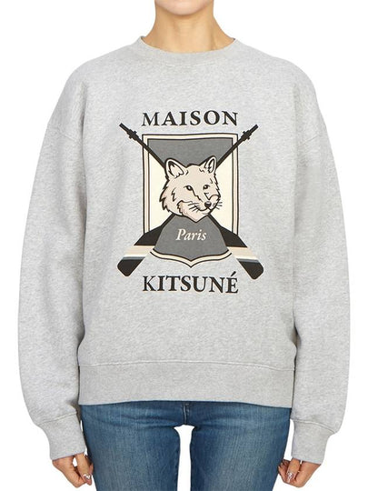 College Fox Print Sweatshirt Light Grey Melange - MAISON KITSUNE - BALAAN 2