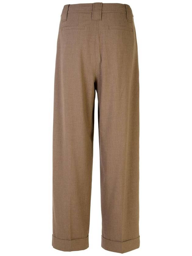 Ganni Shiitake Viscose Blend Pants - GANNI - BALAAN 3