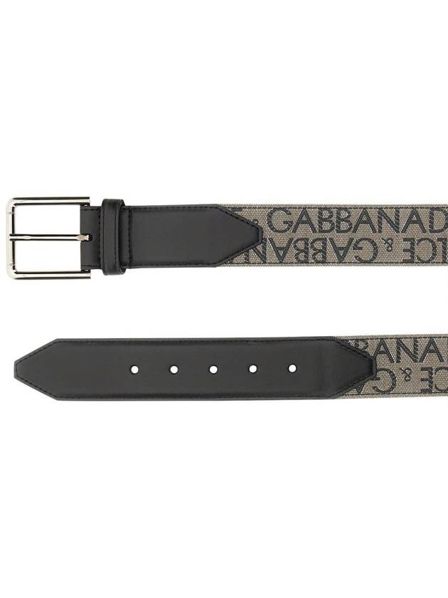 logo leather belt black - DOLCE&GABBANA - BALAAN 3