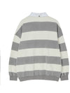 Striped rugby collar sweatshirt Melange gray - THE GREEN LAB - BALAAN 5