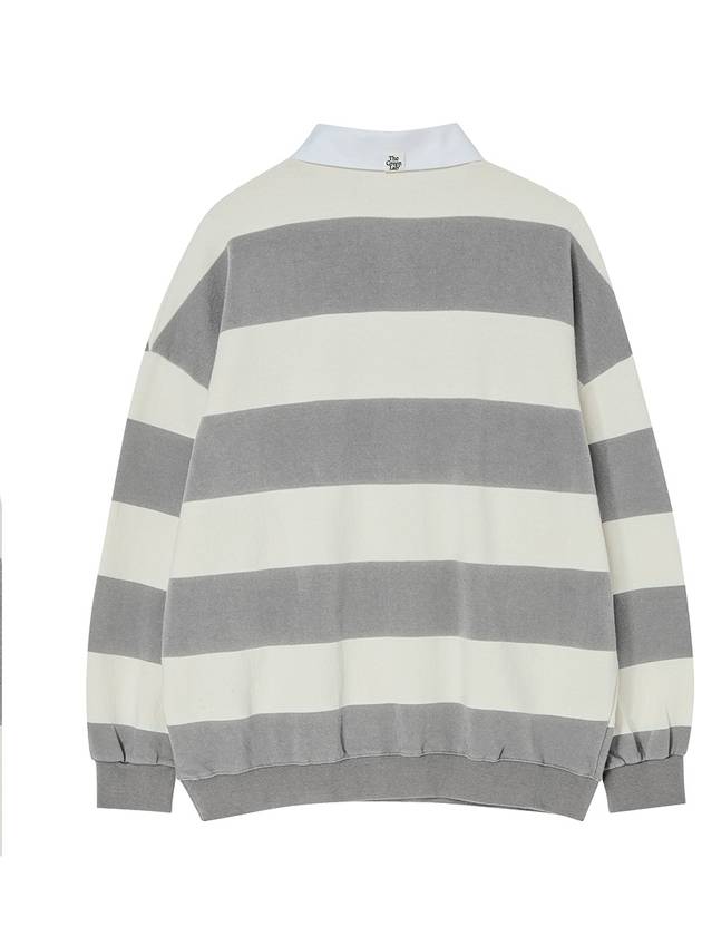 Striped rugby collar sweatshirt Melange gray - THE GREEN LAB - BALAAN 5