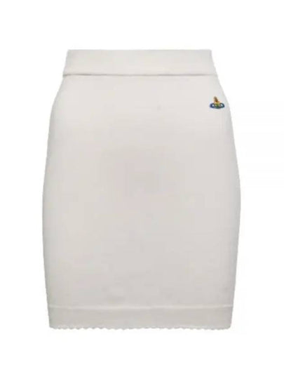 Bea Logo Knit Mini H-Line Skirt Cream - VIVIENNE WESTWOOD - BALAAN 2