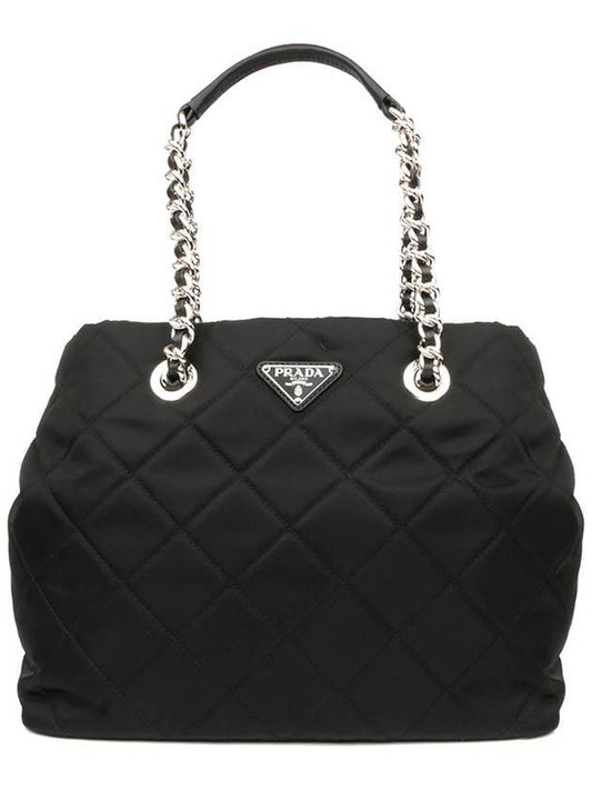 Pocono Quilting Chain Tote Bag Black - PRADA - BALAAN 1