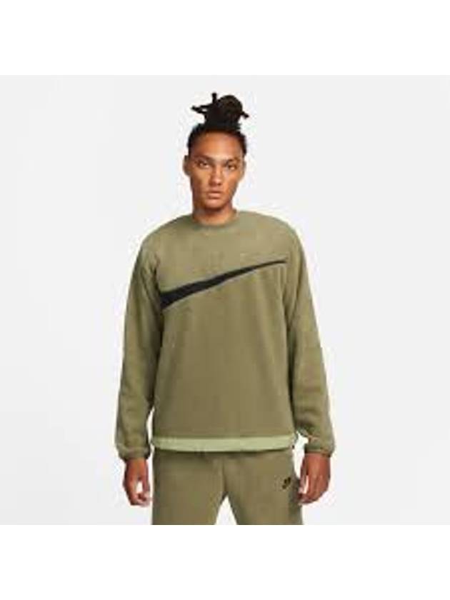 Fleece Winterized Crew Sweatshirt Olive - NIKE - BALAAN 2