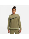 Fleece Winterized Crew Sweatshirt Olive - NIKE - BALAAN 1