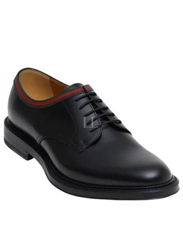 Men's Leather Lace-Up Derby Black - GUCCI - BALAAN 2