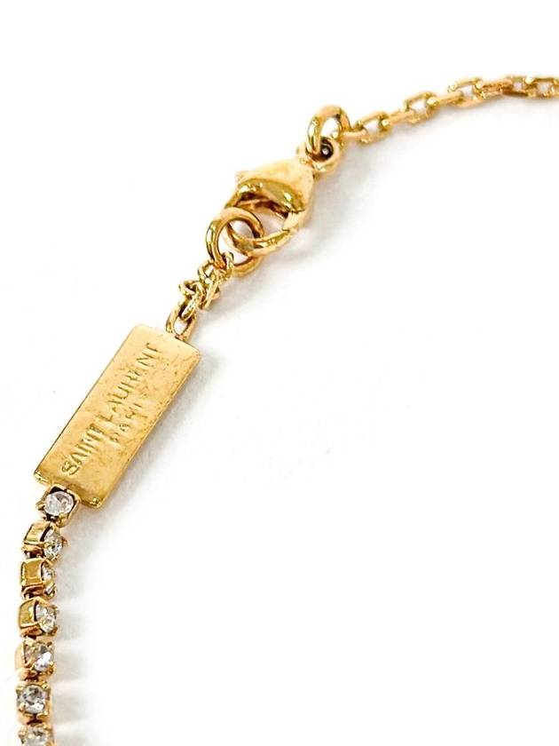 M Cassandra Rhinestone Opium Gold Charm Chain Bracelet - SAINT LAURENT - BALAAN 3