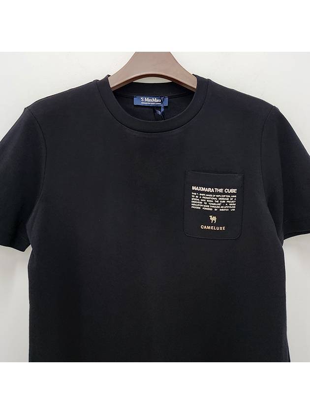 24SS Logo Pocket Patch Short Sleeve Tee Black 2419971021600 019 - MAX MARA - BALAAN 3