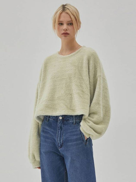 RYUL+WAI: ECCO Soft Mink Crop Top Lime - RYUL+WAI: - BALAAN 2