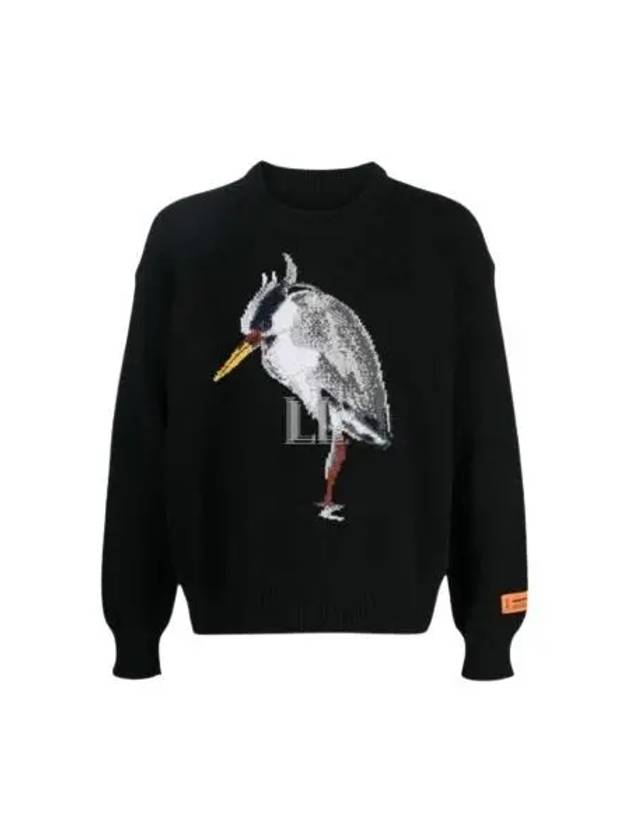 Bird Crewneck Knit Top Black - HERON PRESTON - BALAAN 2