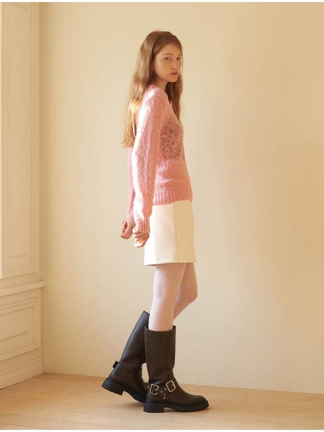 Deep Round Neck Knit Pink - CORCA - BALAAN 2