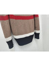 Striped V-neck Cashmere Knit Top Brown - BURBERRY - BALAAN.
