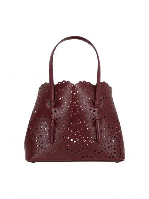 Mina 25 Wave Lux Calfskin Tote Bag Burgundy - ALAIA - BALAAN 2