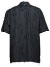 Peel Coupe Bowling Short Sleeve Shirt Black - MSGM - BALAAN 3