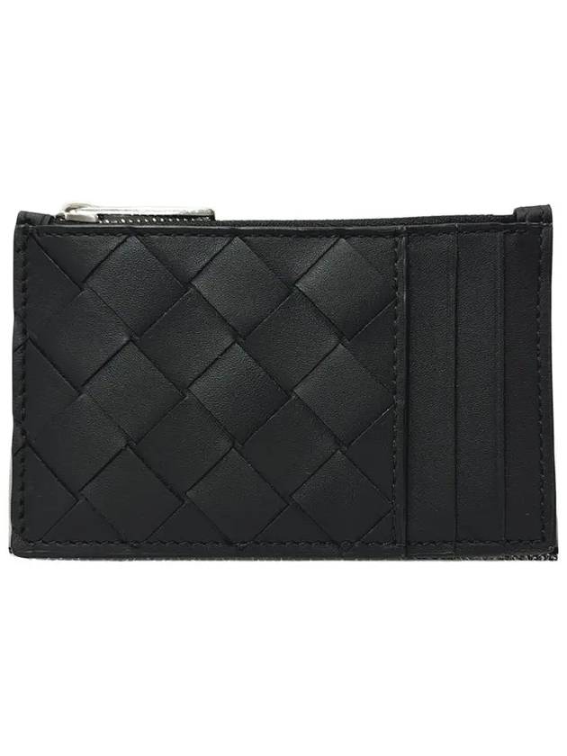 Intrecciato Zipped Card Case Black - BOTTEGA VENETA - BALAAN 2