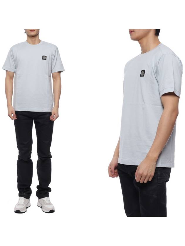 Logo Patch Short Sleeves T-Shirt Sky Blue - STONE ISLAND - BALAAN 3