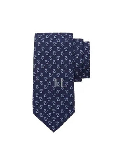 Dragon Print Silk Tie Navy - SALVATORE FERRAGAMO - BALAAN 2