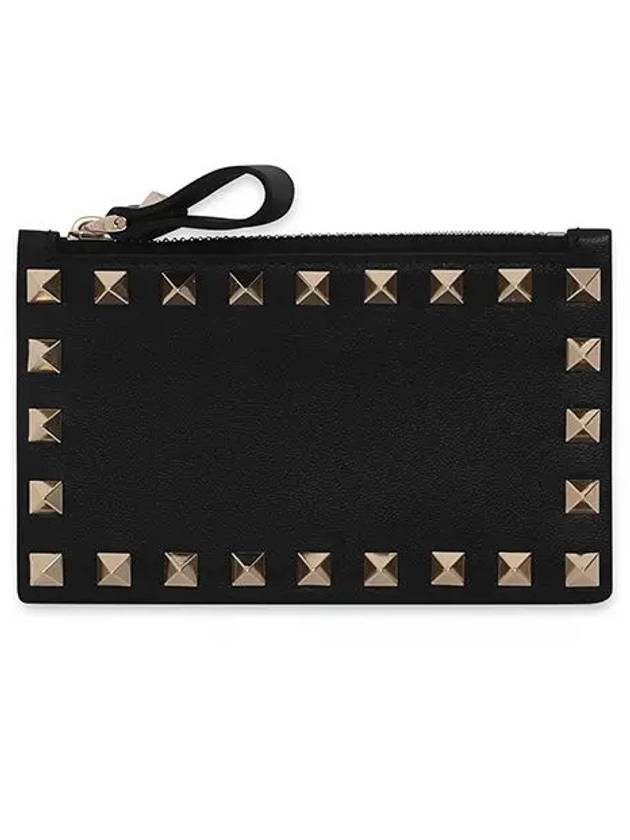 Rockstud Card Wallet Black - VALENTINO - BALAAN 3