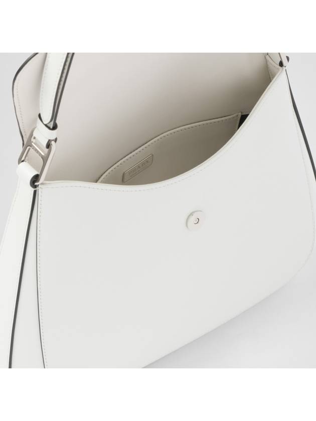 Cleo Brushed Leather Flap Shoulder Bag White - PRADA - BALAAN 6