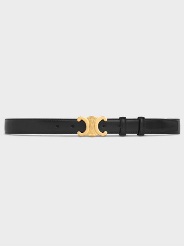 Triomphe Taurillon Medium Leather Belt Black - CELINE - BALAAN 2