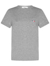 Tricolor Fox Patch Classic Pocket Short Sleeve T-Shirt Grey - MAISON KITSUNE - BALAAN 2