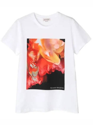 Exploded Petal T Shirt Short Sleeve Women s Tee - ALEXANDER MCQUEEN - BALAAN 1