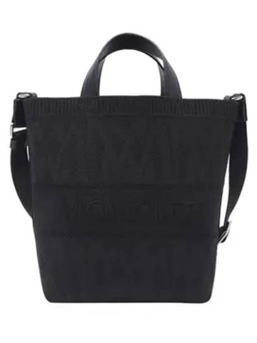 Monogram Knit Small Tote Bag Black - MONCLER - BALAAN 1