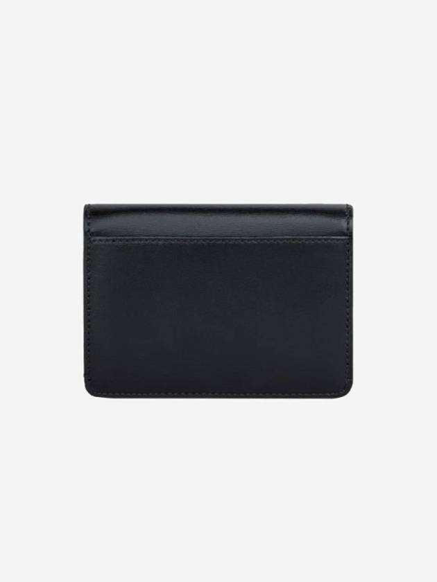 Triomphe Shiny Calfskin Flap Card Wallet Black - CELINE - BALAAN 3