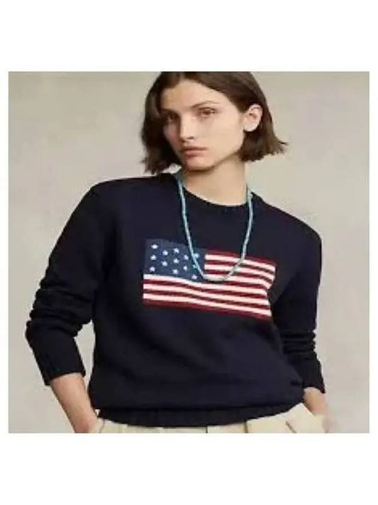 30 points W flag cotton crew neck sweater navy - POLO RALPH LAUREN - BALAAN 2