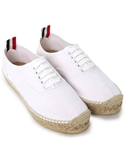 Canvas Espadrilles Heritage Low Top Sneakers White - THOM BROWNE - BALAAN 2
