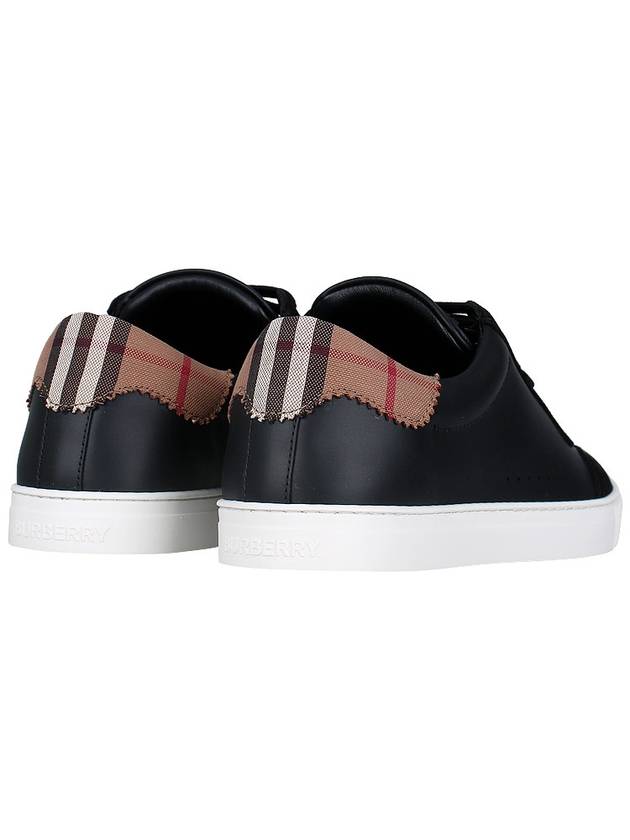 Vintage Check Panel Leather Low Top Sneakers Black - BURBERRY - BALAAN 6