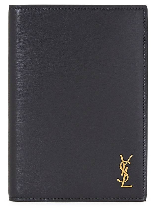 Monogram Logo Card Passport Wallet Black - SAINT LAURENT - BALAAN 2